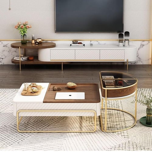 خزانة تلفزيون قابلة للسحب بتصميم عصري ذكي