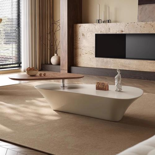 طاولة قهوة قابلة للدوران – تصميم عصري غير منتظم