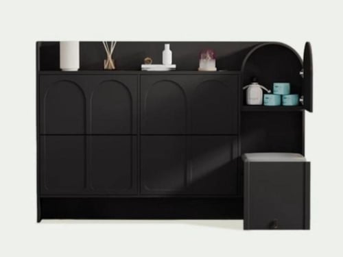 خزانة أحذية عملية بتصميم أنيق مع مقعد