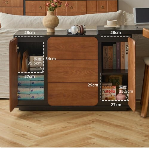 طاولة تزيين متعددة الاستخدام مع خزانة جانبية قابلة...