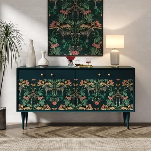 خزانة أدراج أمريكية عتيقة – نقوش يدوية ثلاثية الأب...