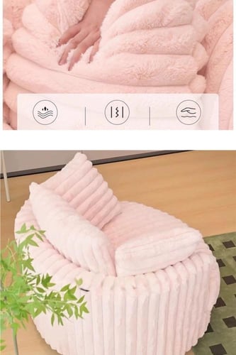 ريكة مفردة دوارة 360° من قماش الكوردروي الكريمي