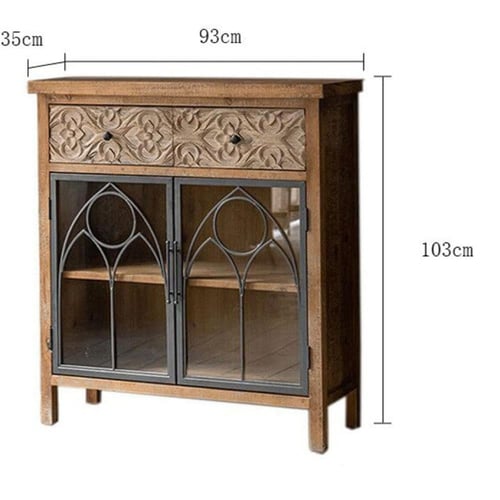 خزانة جانبية عتيقة – طراز ريفي أمريكي كلاسيكي