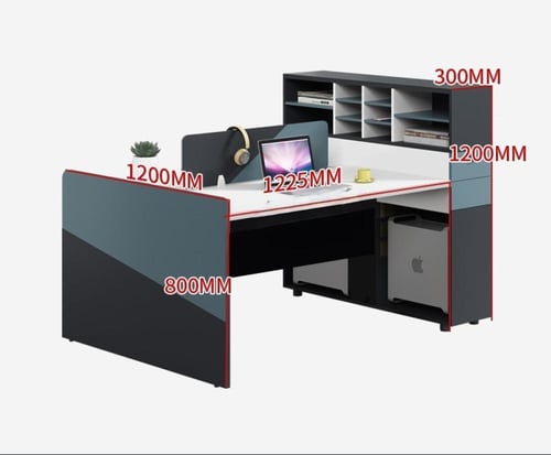 مكتب موظفين مع وحدات تخزين مدمجة
