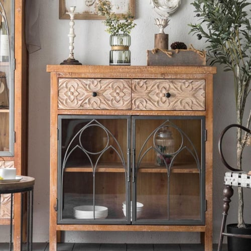 خزانة جانبية عتيقة – طراز ريفي أمريكي كلاسيكي