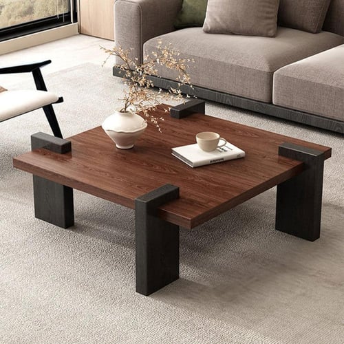 طاولة قهوة خشبية بتصميم عصري ومتعدد الاستخدامات