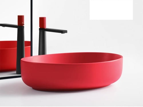 حوض غسيل فني – أحمر بأشكال متعددة