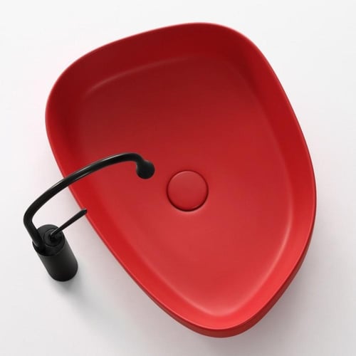 حوض غسيل فني – أحمر بأشكال متعددة