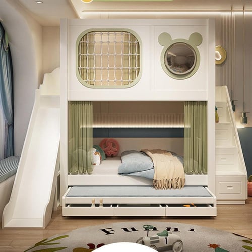 سرير أطفال بطابقين بتصميم كبسولة فضائية