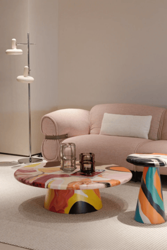 طاولة قهوة مستديرة بتصميم عصري