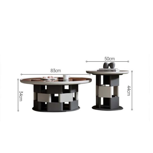 طقم طاولة قهوة من الحجر الميكروكريستالي الإيطالي