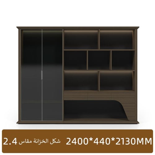 مكتب اداري مع خزانة بشريط اضاءة بتصميم رائع