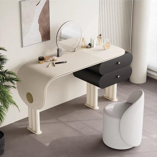 طاولة زينة فاخرة باللون الكريمي والاسود