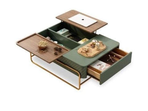 طاولة قهوة عصرية متعددة الوظائف مع تخزين ذكي