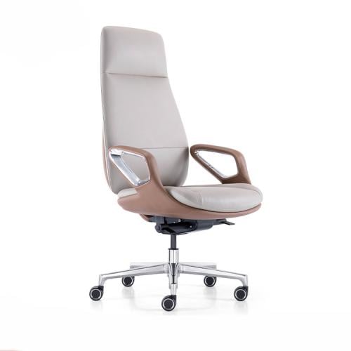 كرسي مكتب جلد مع مسند من الكروم