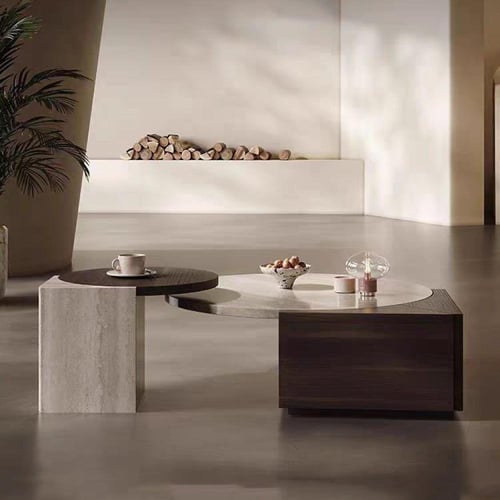 طقم طاولة قهوة إيطالية من الرخام