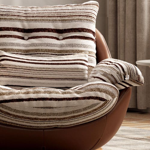 كرسي مفرد بوهيمي مع مسند للقدمين