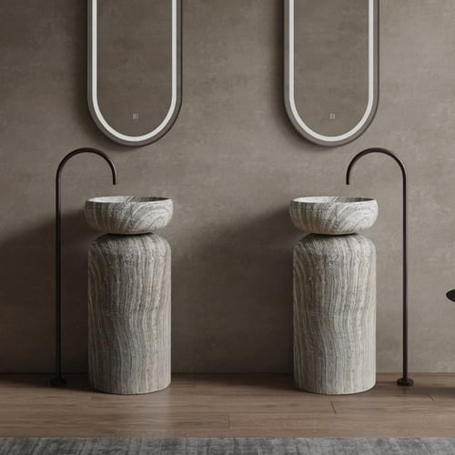 حوض غسيل حجري قائم بذاته – تصميم وابي سابي