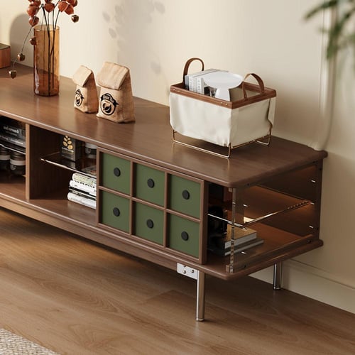 حامل تلفزيون خشب الجوز