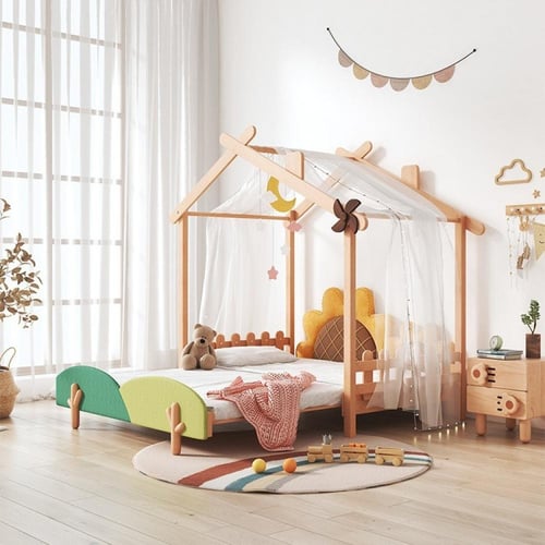 سرير أطفال قابل للتمديد بتصميم زهرة الشمس