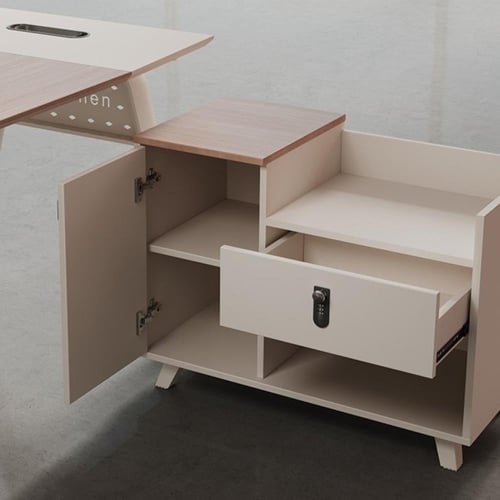 مكتب مدير مع خزانة جانبية – جزء من طقم المكتب العص...