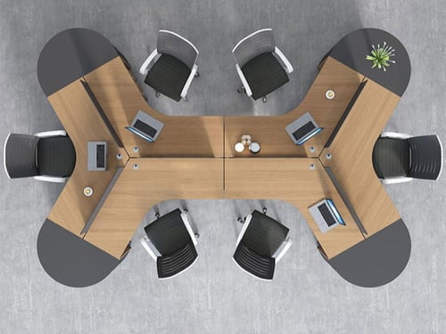 مكاتب موظفين مودرن خشبي