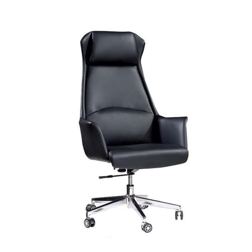 كرسي مكتب متحرك جلد فاخر