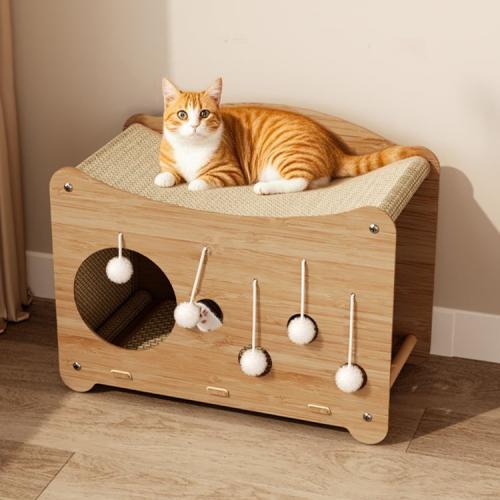 A comfortable house with a cat scratch board — modern design