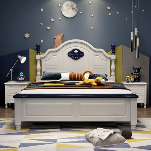 سرير خشبي حديث بسيط للأطفال