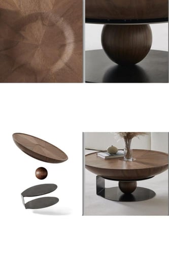 طاولة قهوة دائرية إيطالية – قطر 90 سم