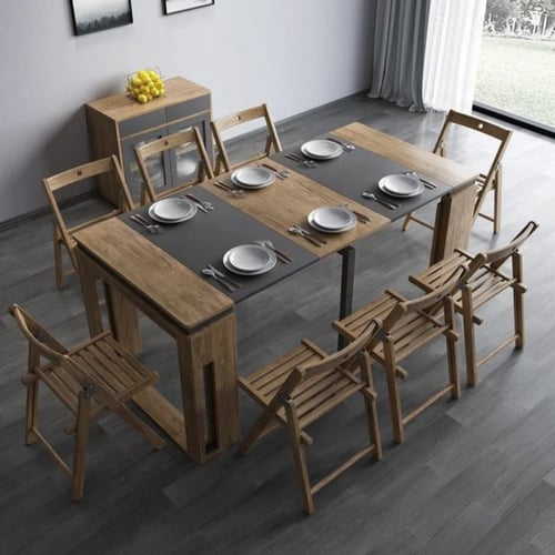 طاولة طعام قابلة للطي والتمدد بدون كراسي