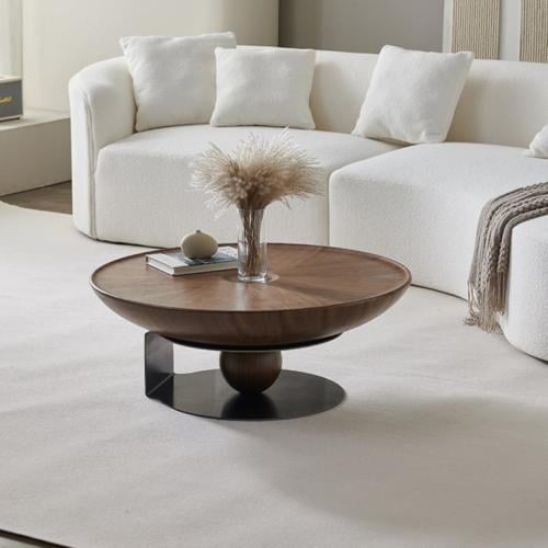 طاولة قهوة دائرية إيطالية – قطر 90 سم