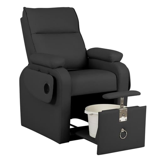 كرسي صالون احترافي مع حوض أقدام وإمالة للخلف