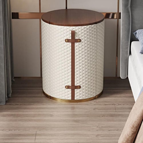 طاولة تزيين دائرية فاخرة بتصميم إيطالي – جلد نباتي...