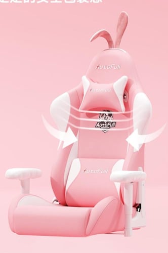 كرسي العاب لون زهري مع اذن الارنب اللطيف