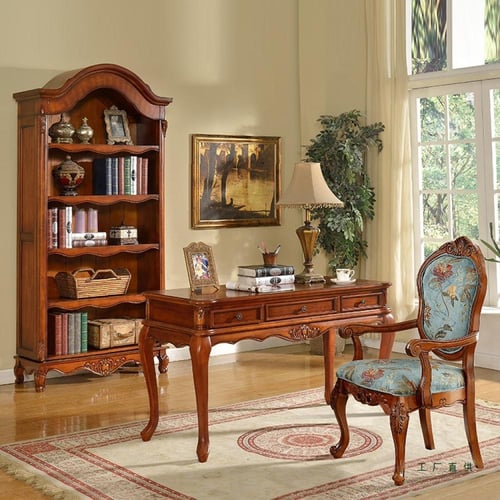 مجموعة مكتب وكرسي من الخشب الصلب