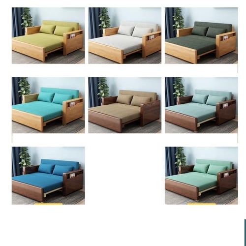 أريكة سرير خشب صلب متعددة الوظائف – قابلة للسحب مع...