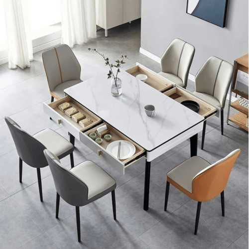 طاولة طعام عصرية بادراج تخزين بدون كراسي