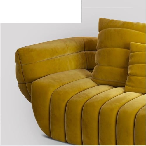 كنبة بتصميم فني ناعم من المخمل الفاخر