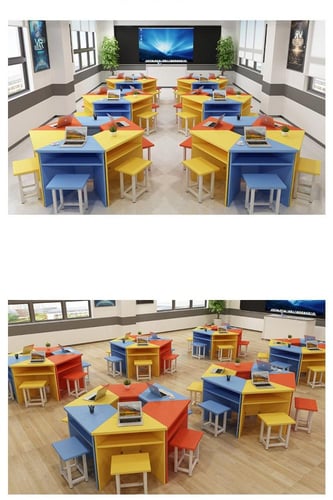 طاولات وكراسي سداسية الشكل متعددة الاستخدامات – مخ...