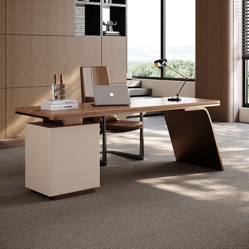 مكتب على طراز كريمي أنيق