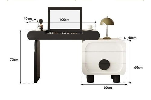 طاولة تزيين عصرية بتصميم باندا مع مرآة قابلة للطي