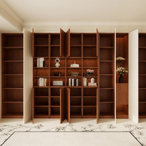 خزانة كتب خشبية بالطراز العتيق