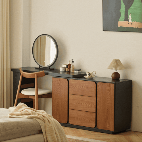 طاولة تزيين متعددة الاستخدام مع خزانة جانبية قابلة...