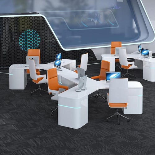 مكتب موظفين عصري مطلي