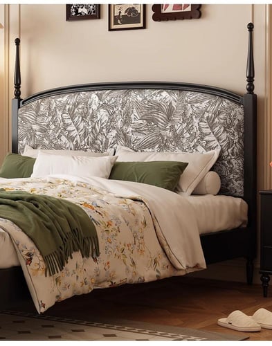 سرير خشب صلب بالطراز الفرنسي العتيق – فخامة عملية...