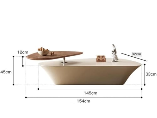 طاولة قهوة قابلة للدوران – تصميم عصري غير منتظم