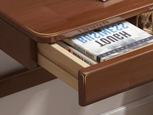 مكتب دراسي مع رف كتب مدمج