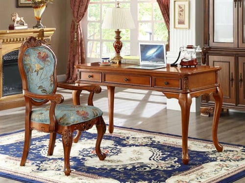 مجموعة مكتب وكرسي من الخشب الصلب