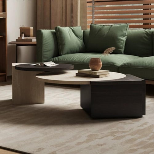 طقم طاولة قهوة إيطالية من الرخام